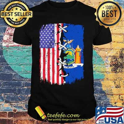 New York and American flag independence day shirt