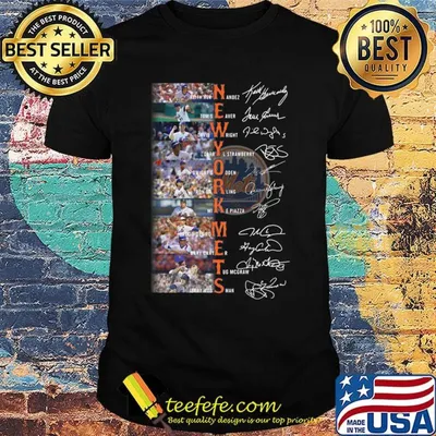 New york mets football team players signatures shirt