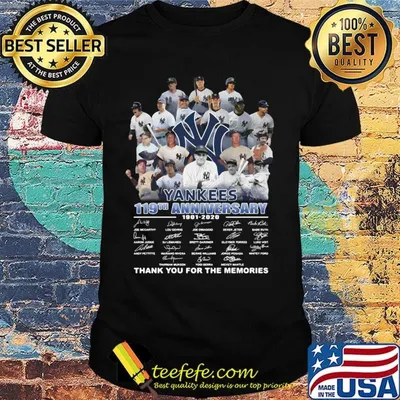 New york yankees baseball 119th anniversary 1901 2020 thank you for the memories signatures shirt