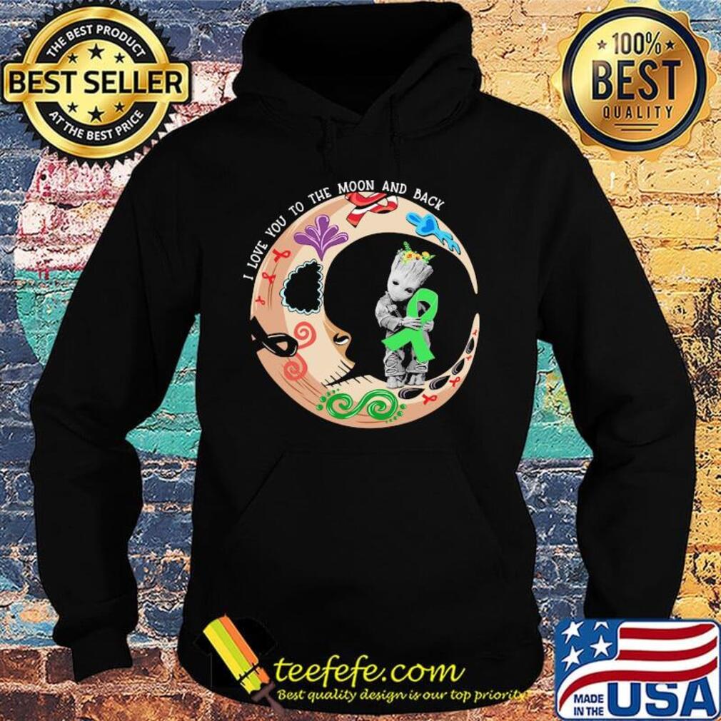 Nightmare i love to the moon and back baby groot hug cancer awareness green s Hoodie Nightmare i love to the moon and back baby groot hug cancer awareness green s Hoodie
