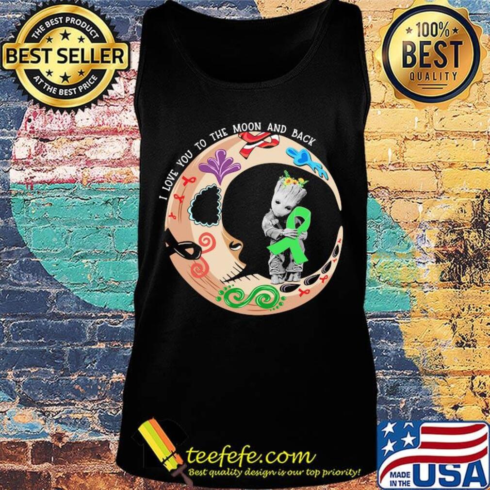Nightmare i love to the moon and back baby groot hug cancer awareness green s Tank top Nightmare i love to the moon and back baby groot hug cancer awareness green s Tank top