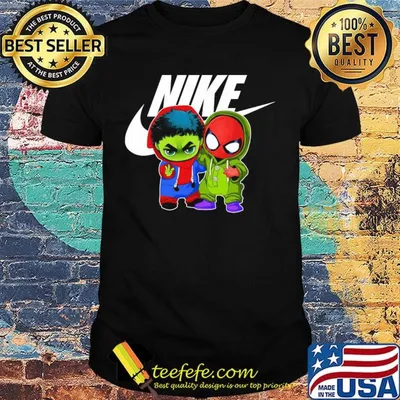 Nike hulk and spiderman chibi shirt