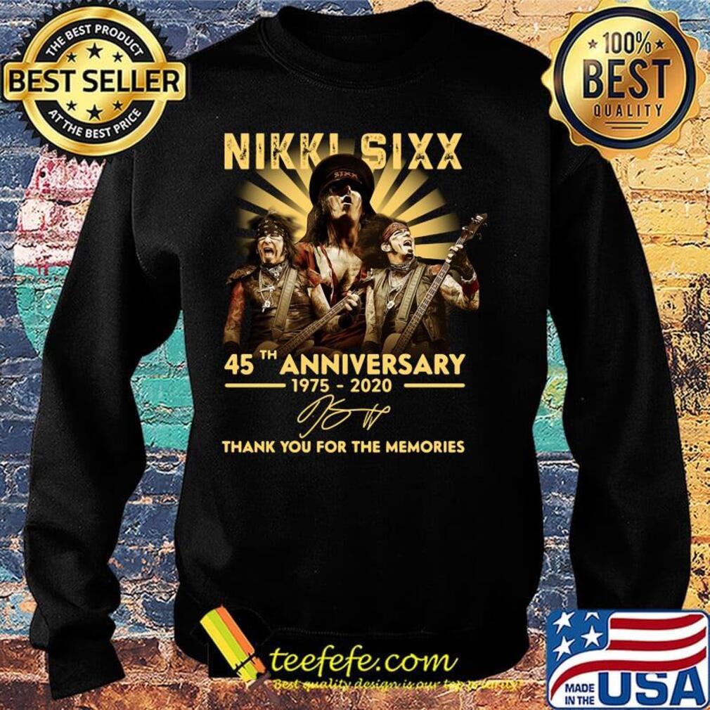 Nikki sixx 45th anniversary 1975 2020 thank you for the memories signatures s Sweater Nikki sixx 45th anniversary 1975 2020 thank you for the memories signatures s Sweater