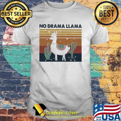 No Drama Llama Cactus Vintage Retro Shirt
