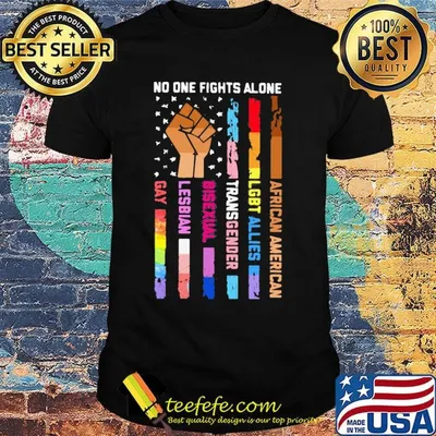 No One Fights Alone Black Lives Matter LGBT Shirt