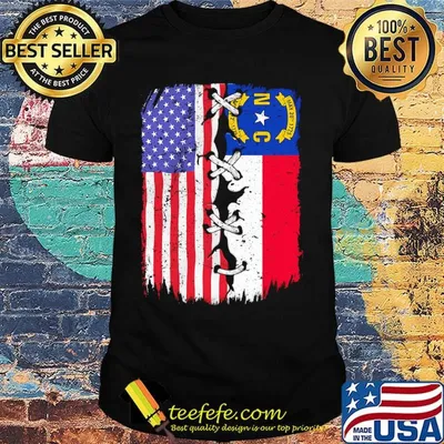 North Carolina and American flag independence day shirt