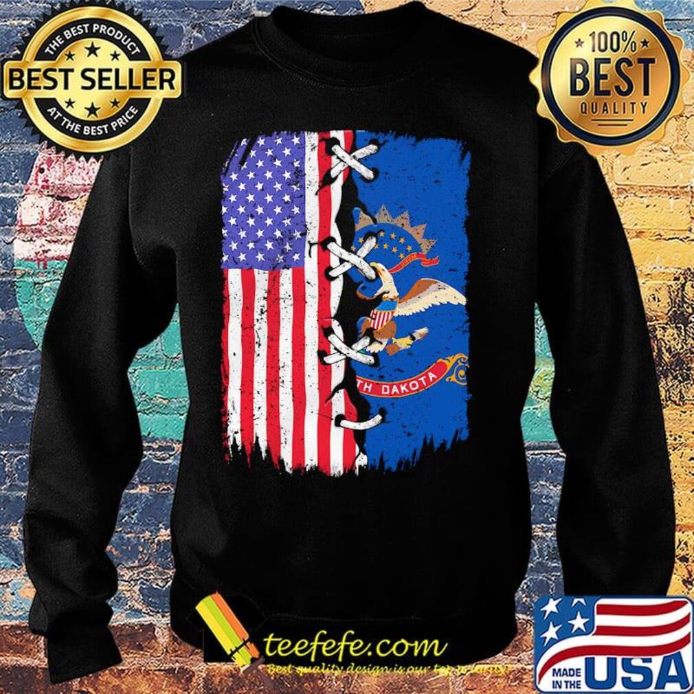 North Dakota And American Flag Independence Day Shirt Sweater North Dakota And American Flag Independence Day Shirt Sweater
