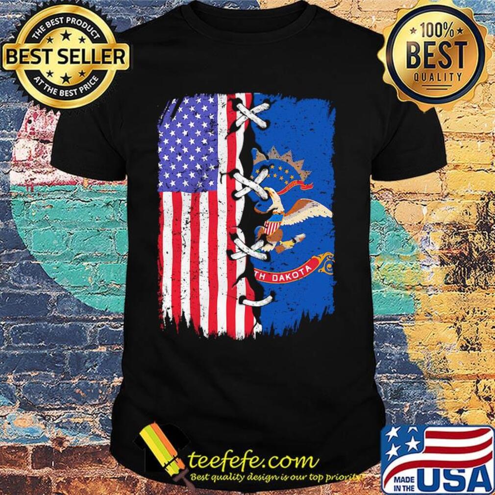 North Dakota And American Flag Independence Day Shirt North Dakota And American Flag Independence Day Shirt