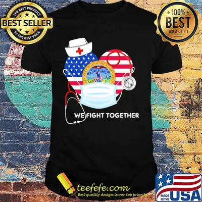 Nurse mask we fight together the great steal of the state of iowa heart american flag independence day shirt