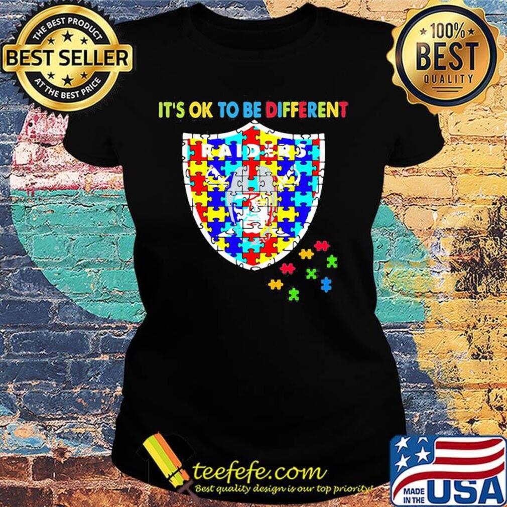 Oakland raiders it's ok to be different autism awareness s Ladies tee Oakland raiders it's ok to be different autism awareness s Ladies tee