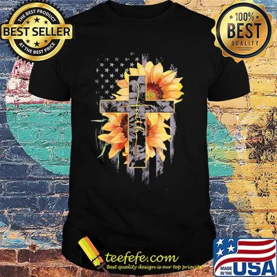 Official faith cross sunflower american flag version shirt