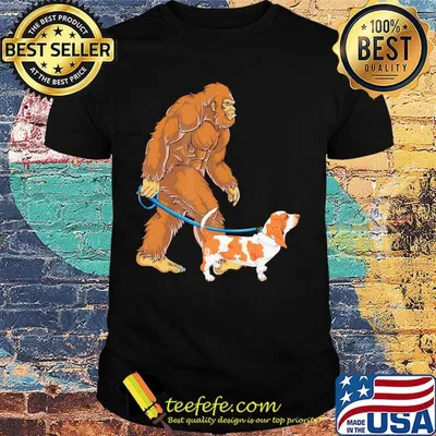 Official Funny Bigfoot Sasquatch Walking Basset Shirt