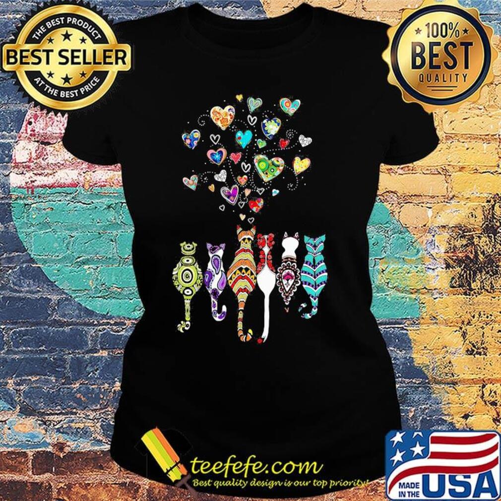 Official hippie cats hearts s Ladies tee Official hippie cats hearts s Ladies tee