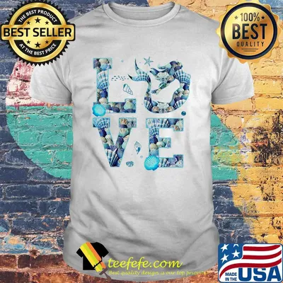 Official Love mermaid shell shirt
