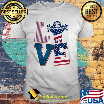Official Sloth Love American Flag Veteran Independence Day Shirt