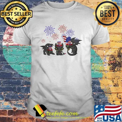 OFFICIAL STITCH FIREWORK AMERICAN FLAG INDEPENDENCE DAY TOOTHLESS SHIRT