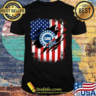 Official UAW American flag shirt