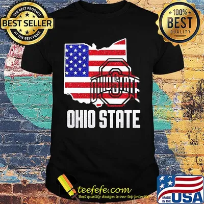 Ohio state american flag map independence day shirt