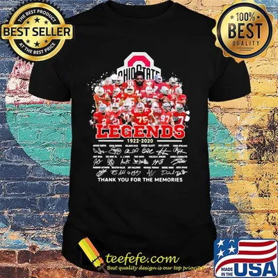 Ohio state buckeyes legends 1922 2020 thank you for the memories signatures shirt