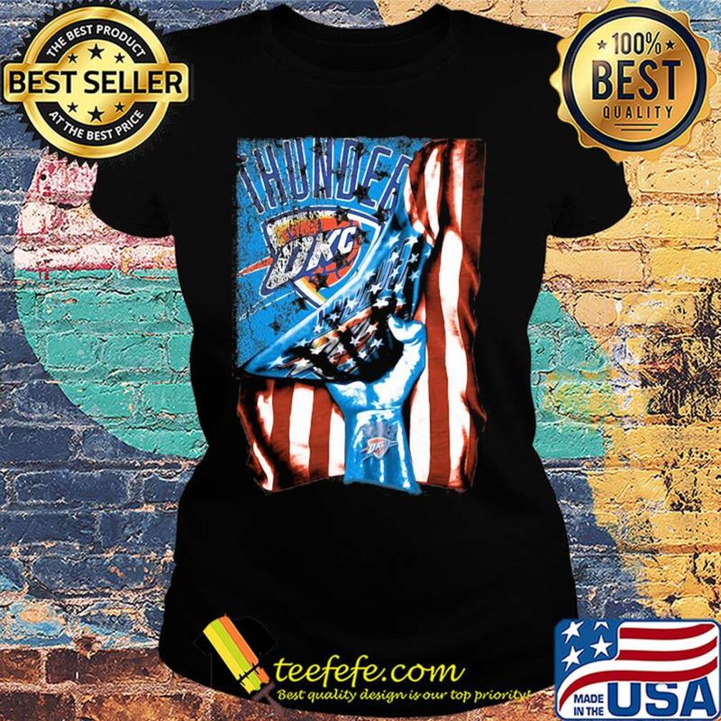 Oklahoma city thunder american flag independence day s Ladies tee Oklahoma city thunder american flag independence day s Ladies tee