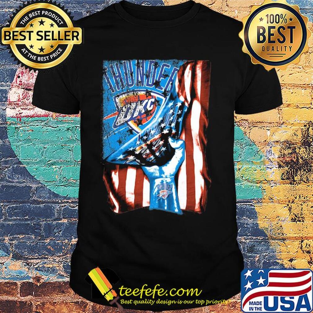 Oklahoma city thunder american flag independence day shirt