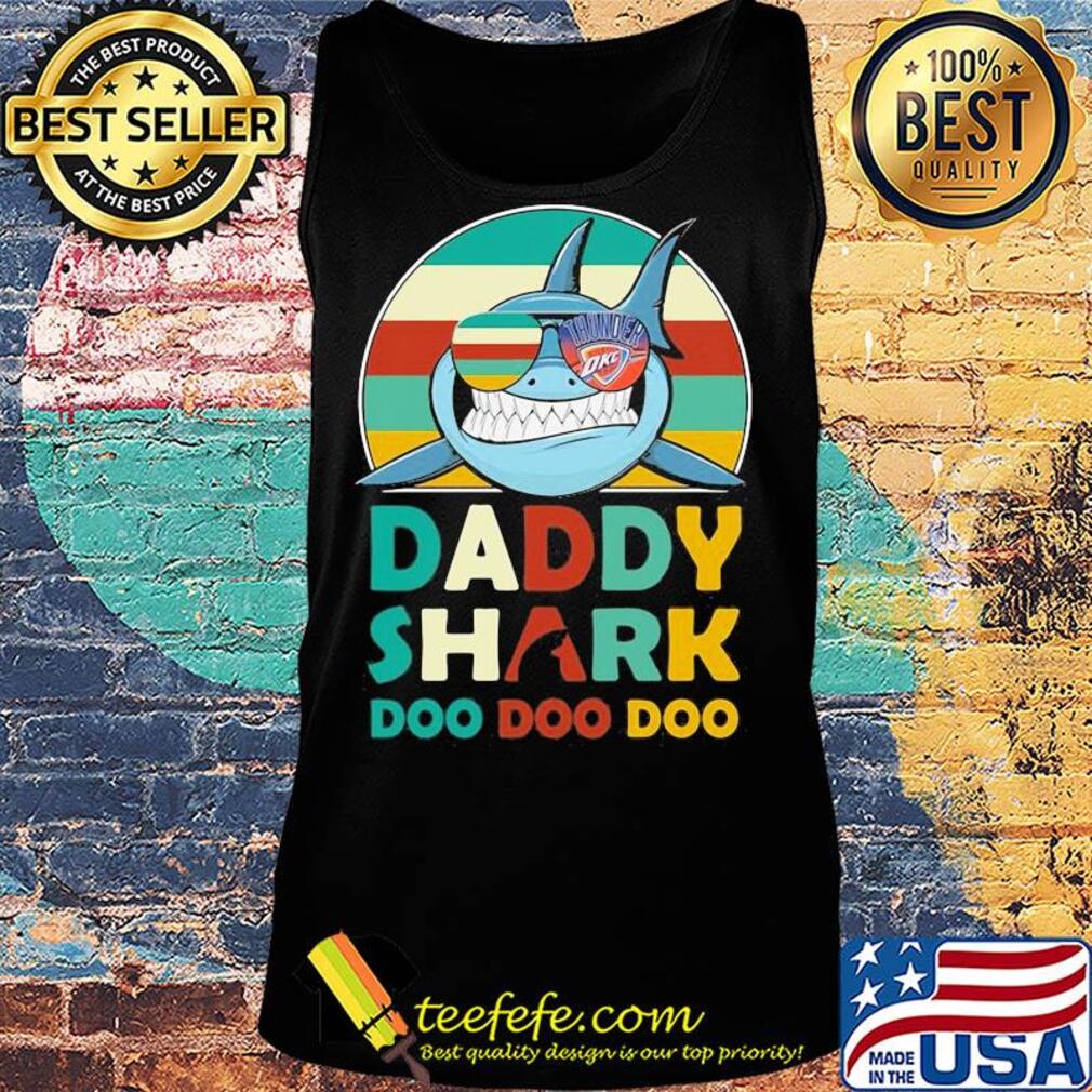 Oklahoma city thunder daddy shark doo doo doo vintage s Tank top Oklahoma city thunder daddy shark doo doo doo vintage s Tank top