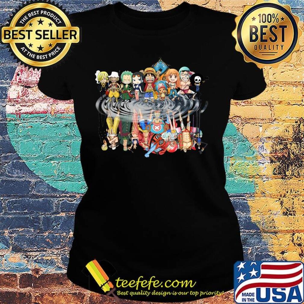 One piece cartoon chibi characters water reflection s Ladies tee One piece cartoon chibi characters water reflection s Ladies tee