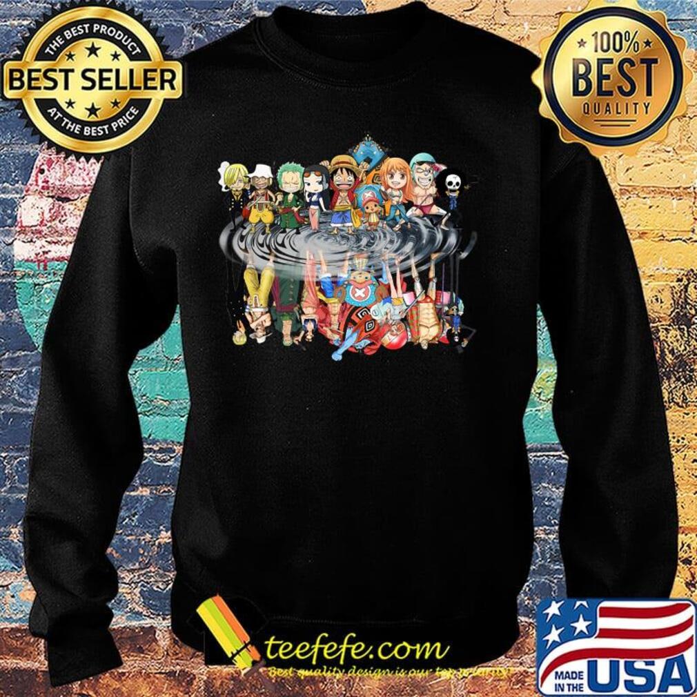 One piece cartoon chibi characters water reflection s Sweater One piece cartoon chibi characters water reflection s Sweater