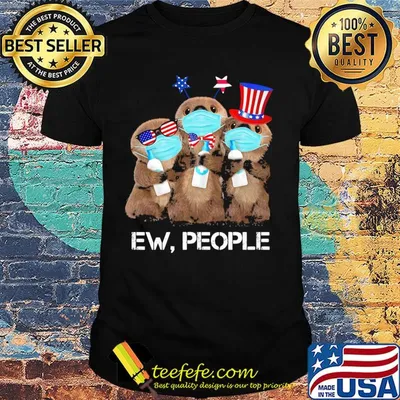 Otter mask hug soap ew people american flag independence day shirt