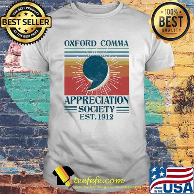 Oxfrord Comma Appreciation Society Est 1912 Vintage Retro Shirt