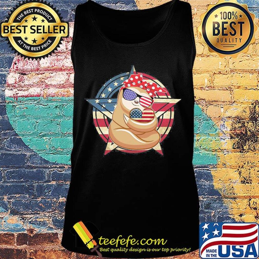 Patriotic Sloth American Flag Heart 4th of July T-s Tank top Patriotic Sloth American Flag Heart 4th of July T-s Tank top