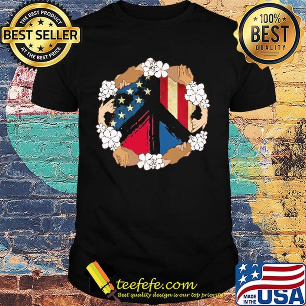 Peace juneteenth freedom day american flag independence day flowers shirt