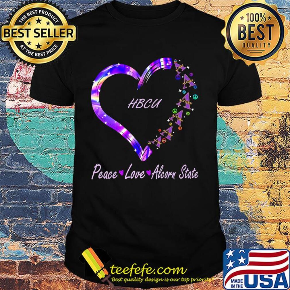 Peace love alcorn state hbcu heart shirt