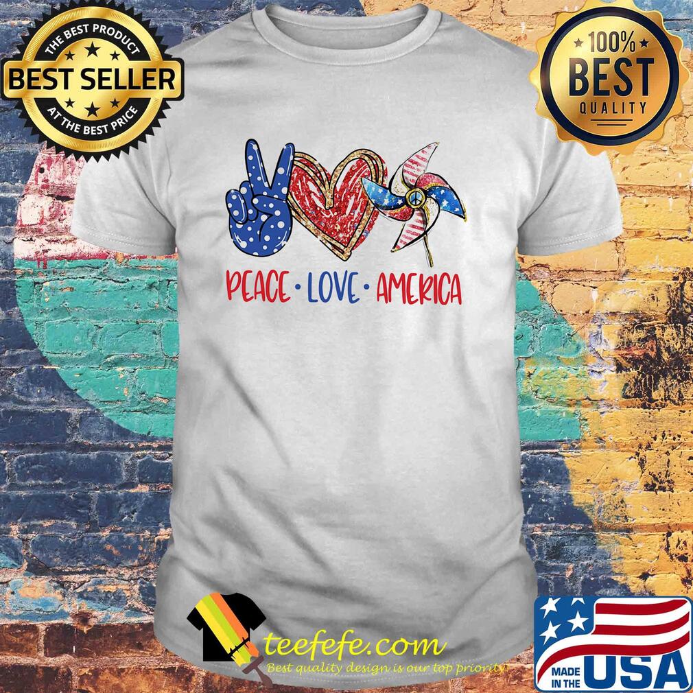 Peace love american flag independence day shirt