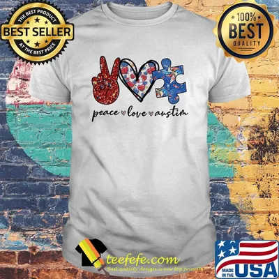 Peace love autism heart shirt