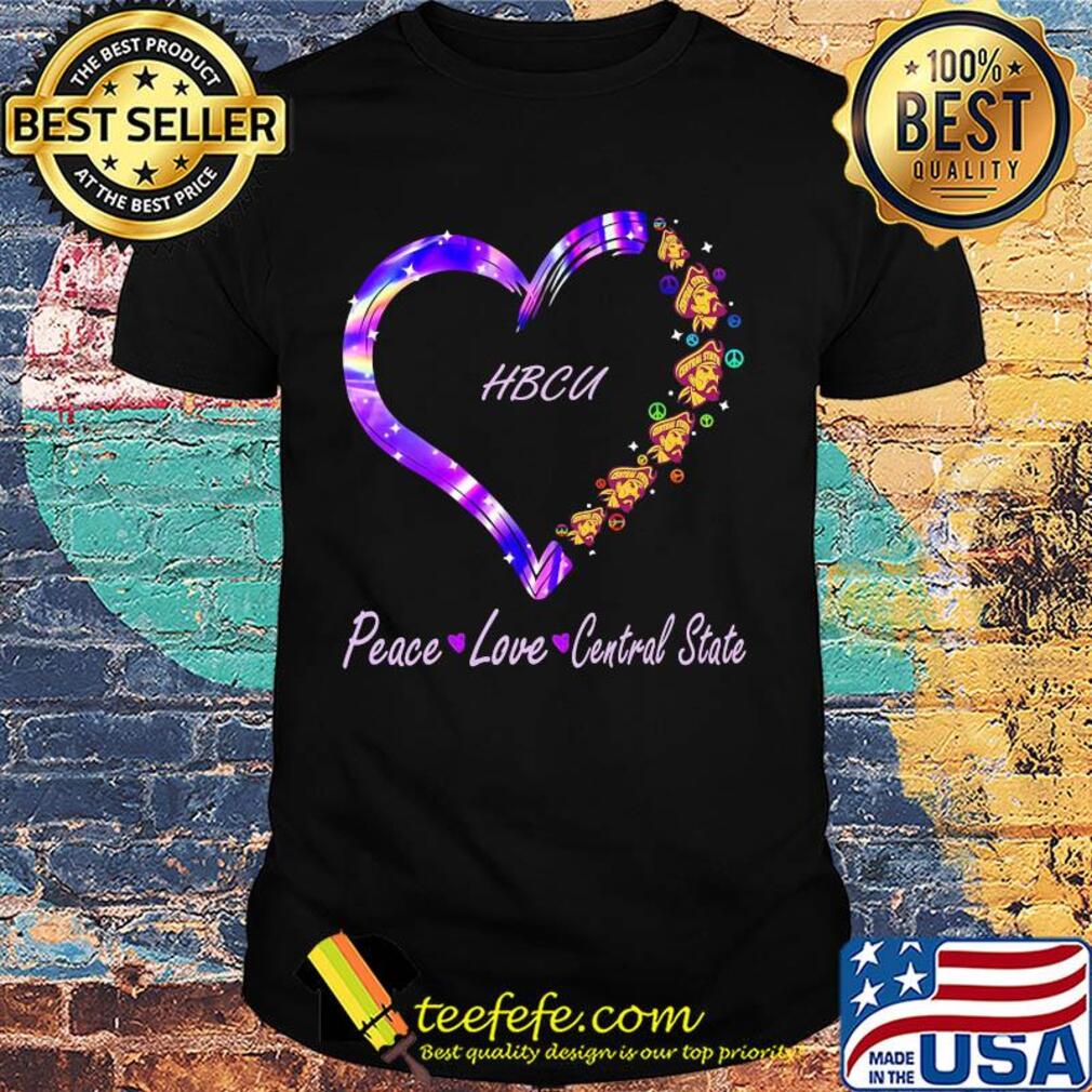 Peace love central state university hbcu heart shirt