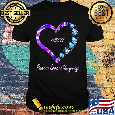 Peace love cheyney university wolves hbcu heart shirt