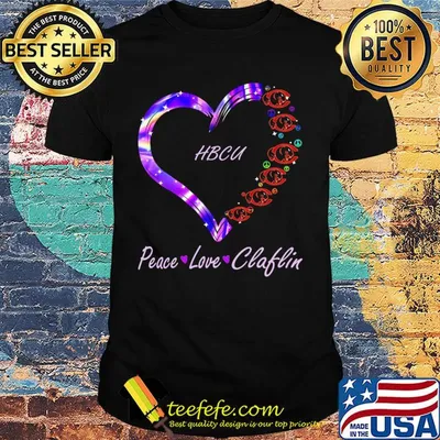 Peace love claflin university athletics hbcu heart shirt
