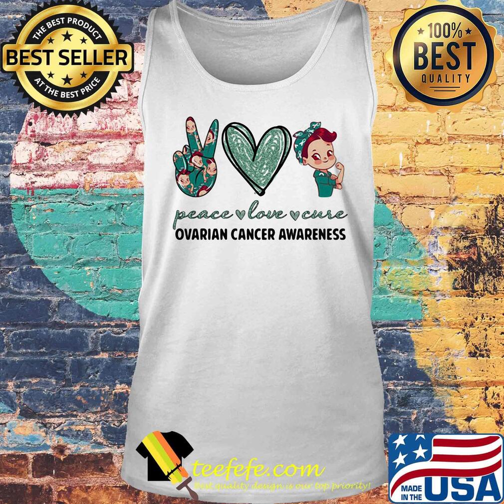 Peace love cure ovarian cancer awareness heart s Tank top Peace love cure ovarian cancer awareness heart s Tank top