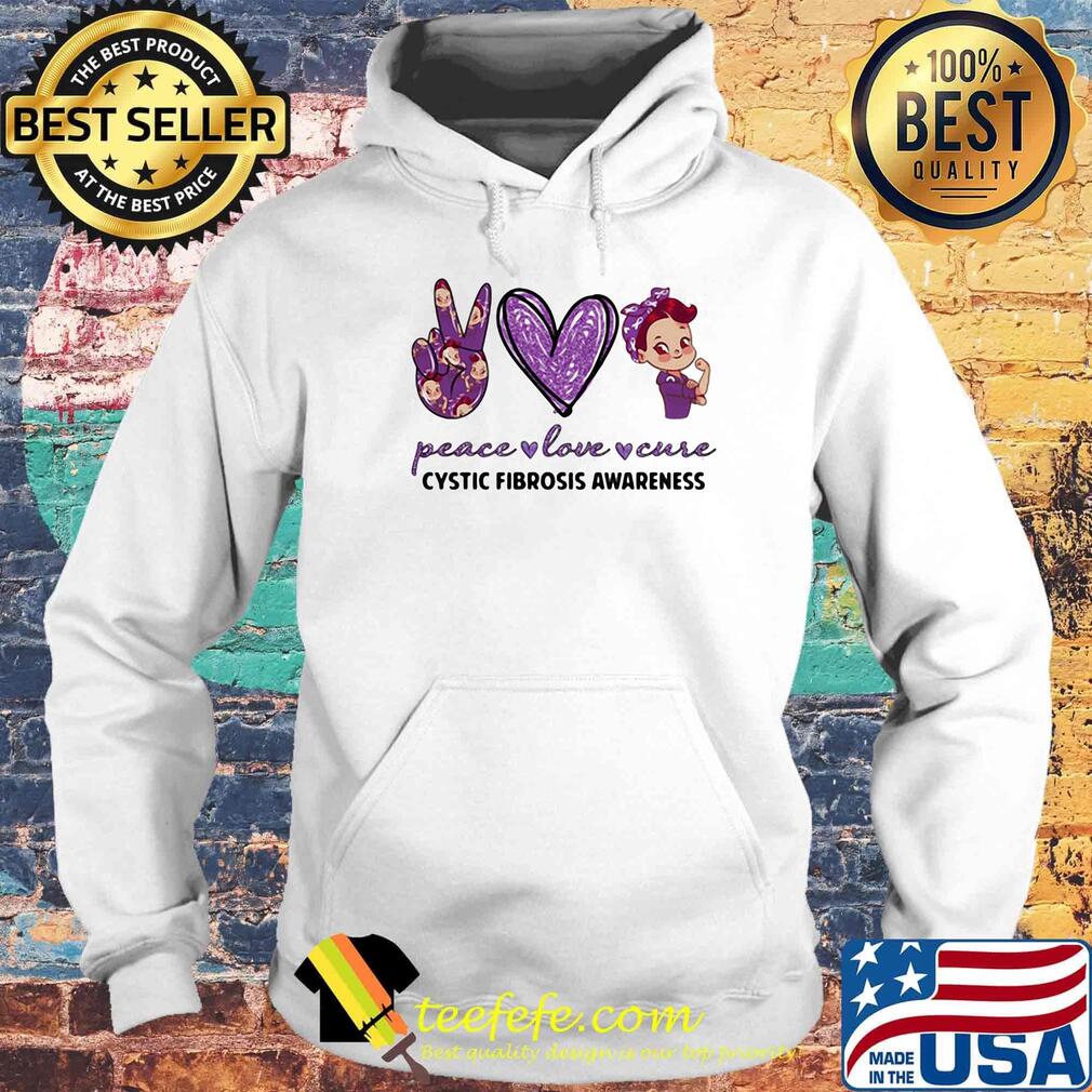 Peace love cystic fibrosis awareness heart s Hoodie Peace love cystic fibrosis awareness heart s Hoodie