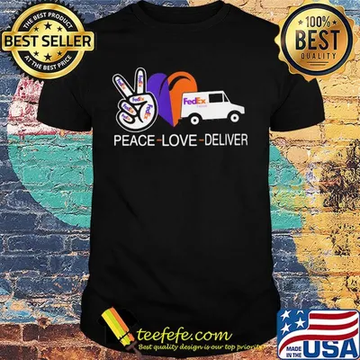 Peace love deliver fedex express heart shirt