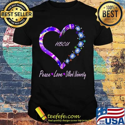 Peace love dillard university hbcu heart shirt
