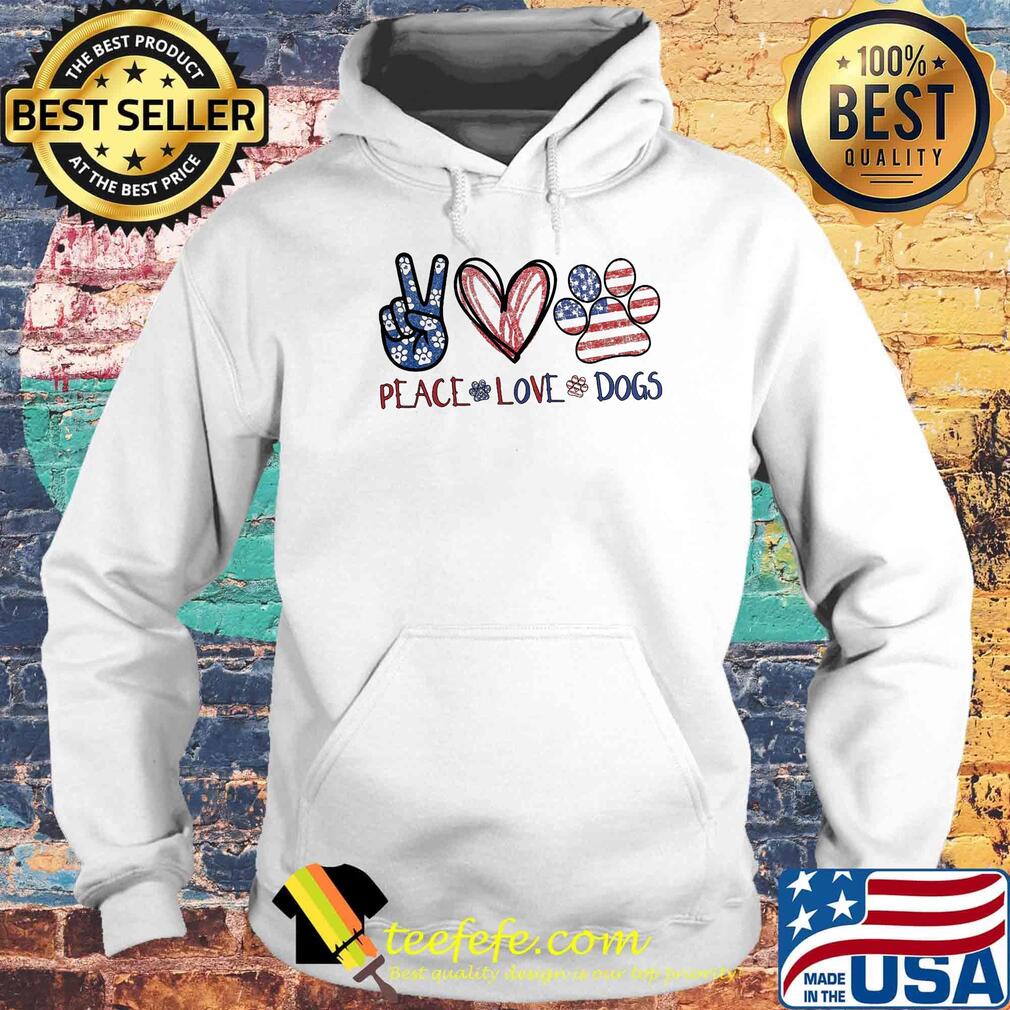 Peace love dogs heart american flag s Hoodie Peace love dogs heart american flag s Hoodie