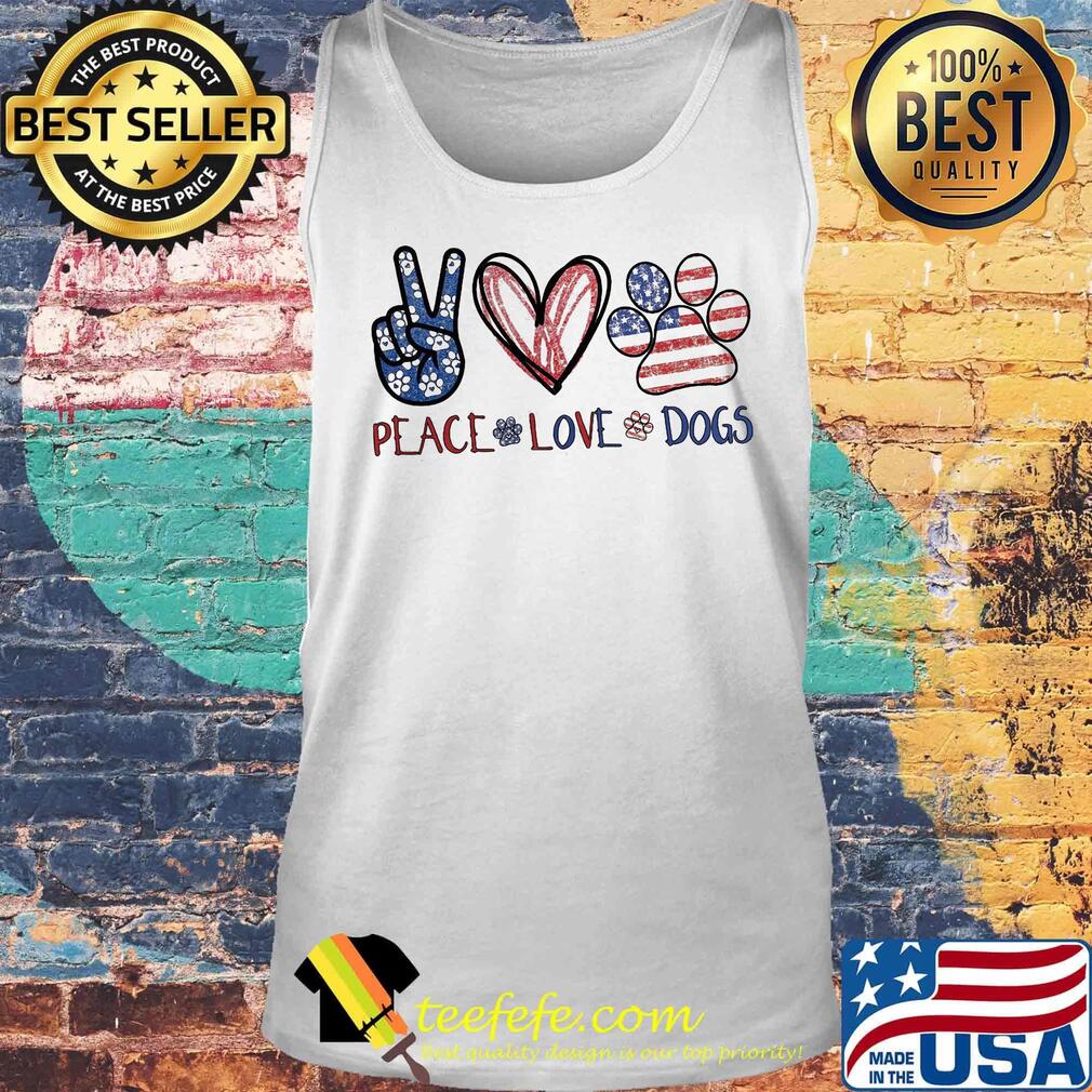 Peace love dogs heart american flag s Tank top Peace love dogs heart american flag s Tank top