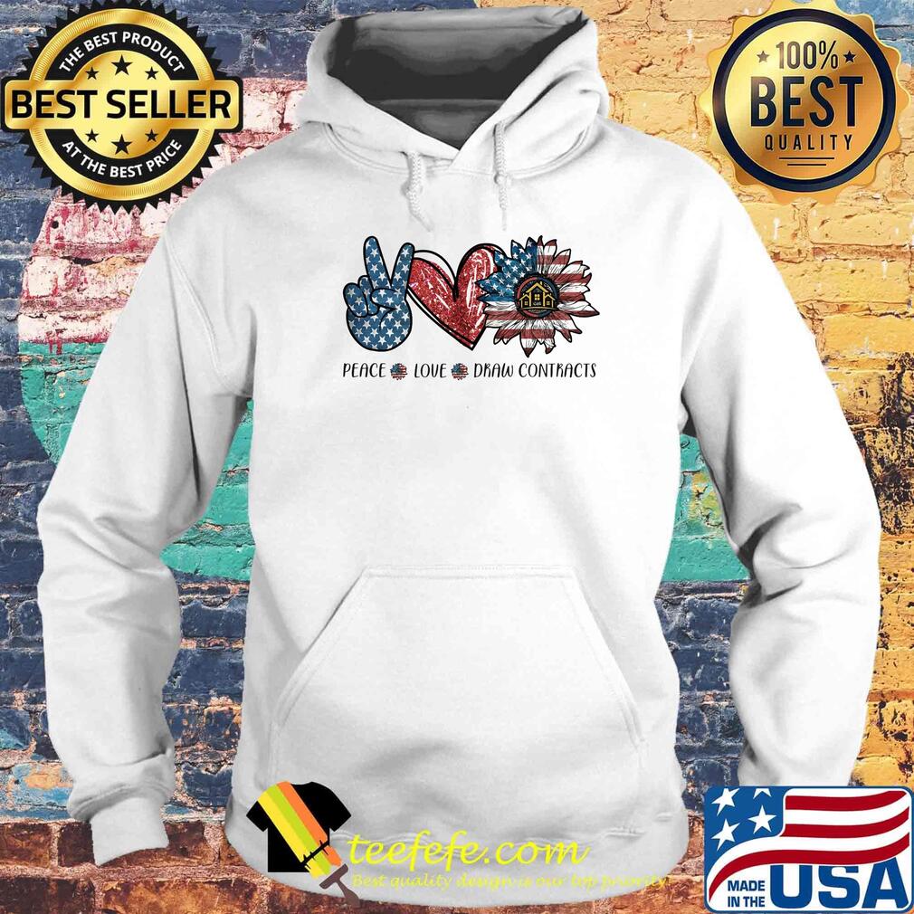 Peace love drew contracts sunflower american flag independence day s Hoodie Peace love drew contracts sunflower american flag independence day s Hoodie