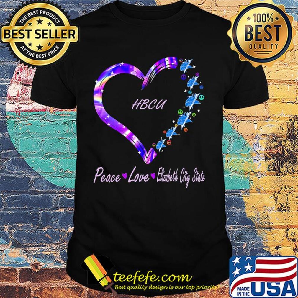 Peace love elizabeth city state university hbcu heart shirt