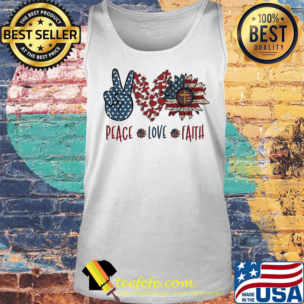 Peace love faith sunflower american flag independence day s Tank top Peace love faith sunflower american flag independence day s Tank top