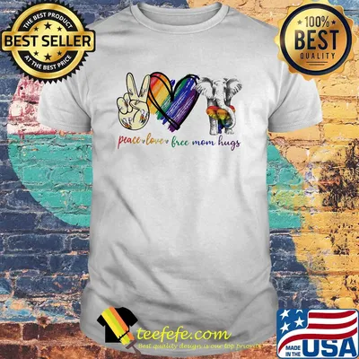 Peace love free mom hugs elephant lgbt shirt