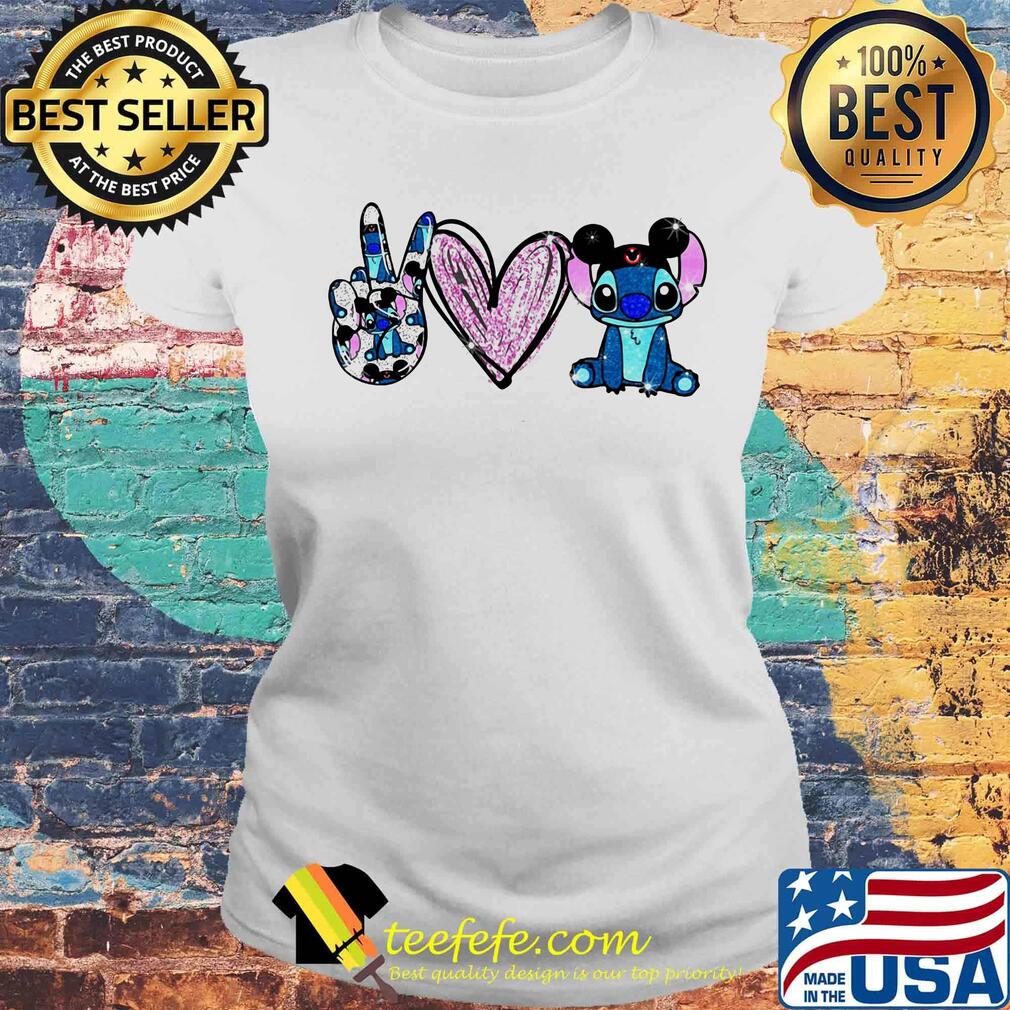 Peace love grateful stitch mouse s Laides tee Peace love grateful stitch mouse s Laides tee