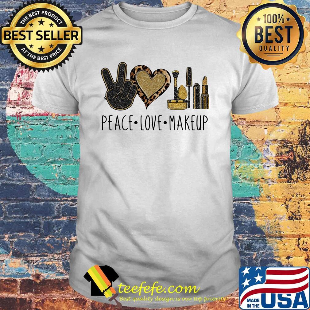 Peace love makeup leopard shirt